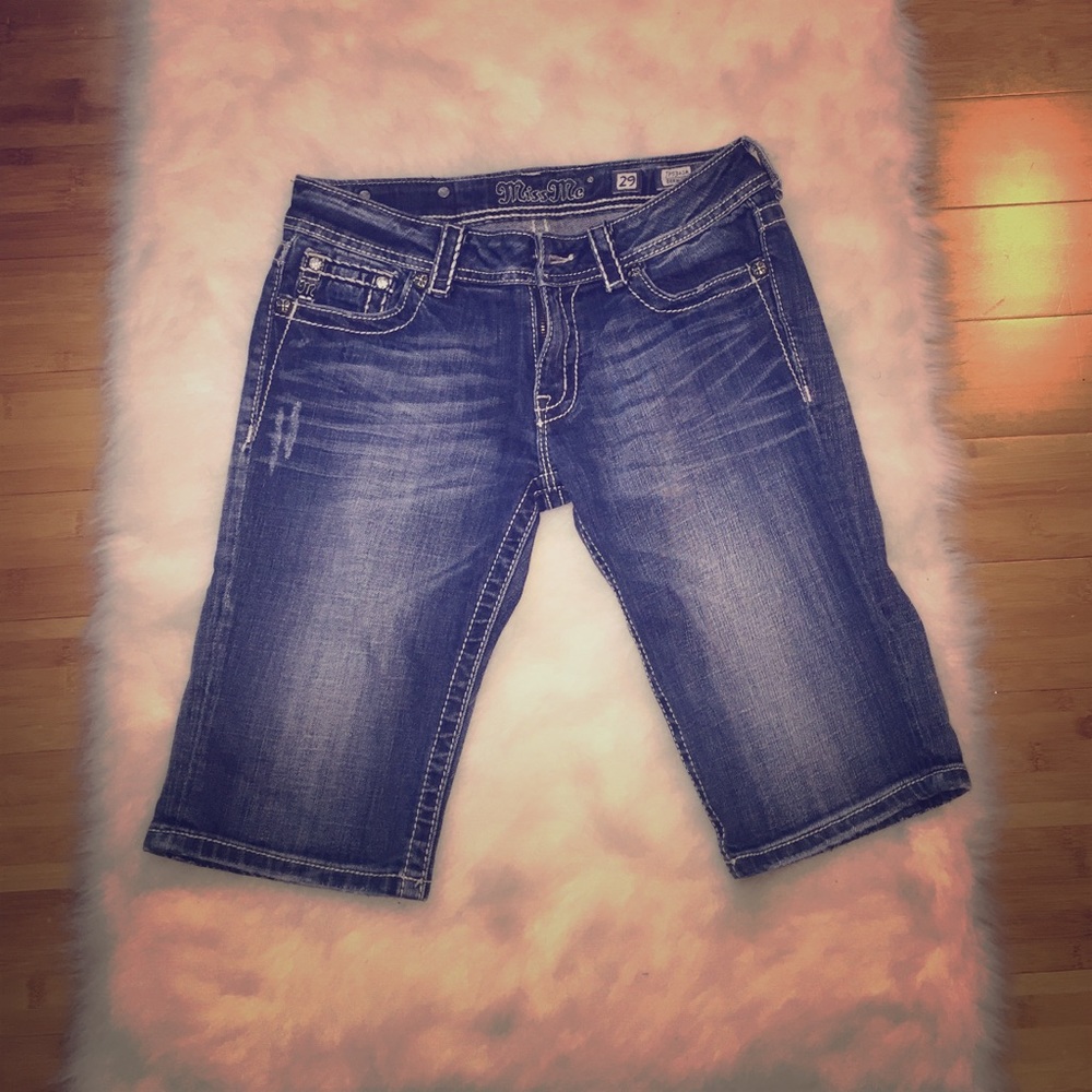 Miss Me Denim Bermuda Shorts